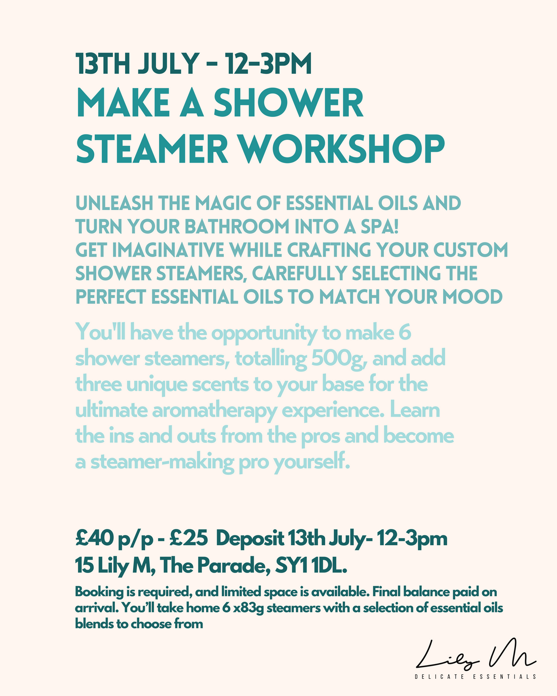 Shower Steamer Workshop 🚿🧘🏻♀️💜🌿☁️