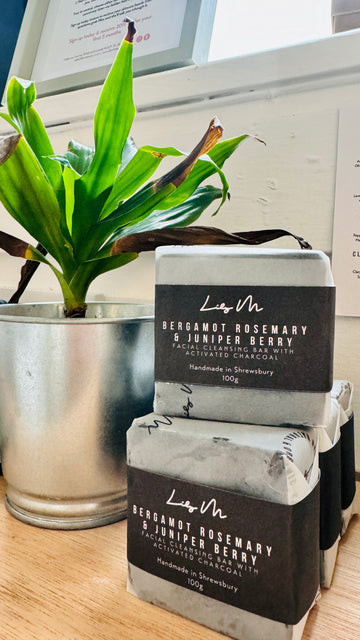 Cleansing Bergamot Juniper Berry & Rosemary Charcoal Face Cleanser Bar/ shave bar
