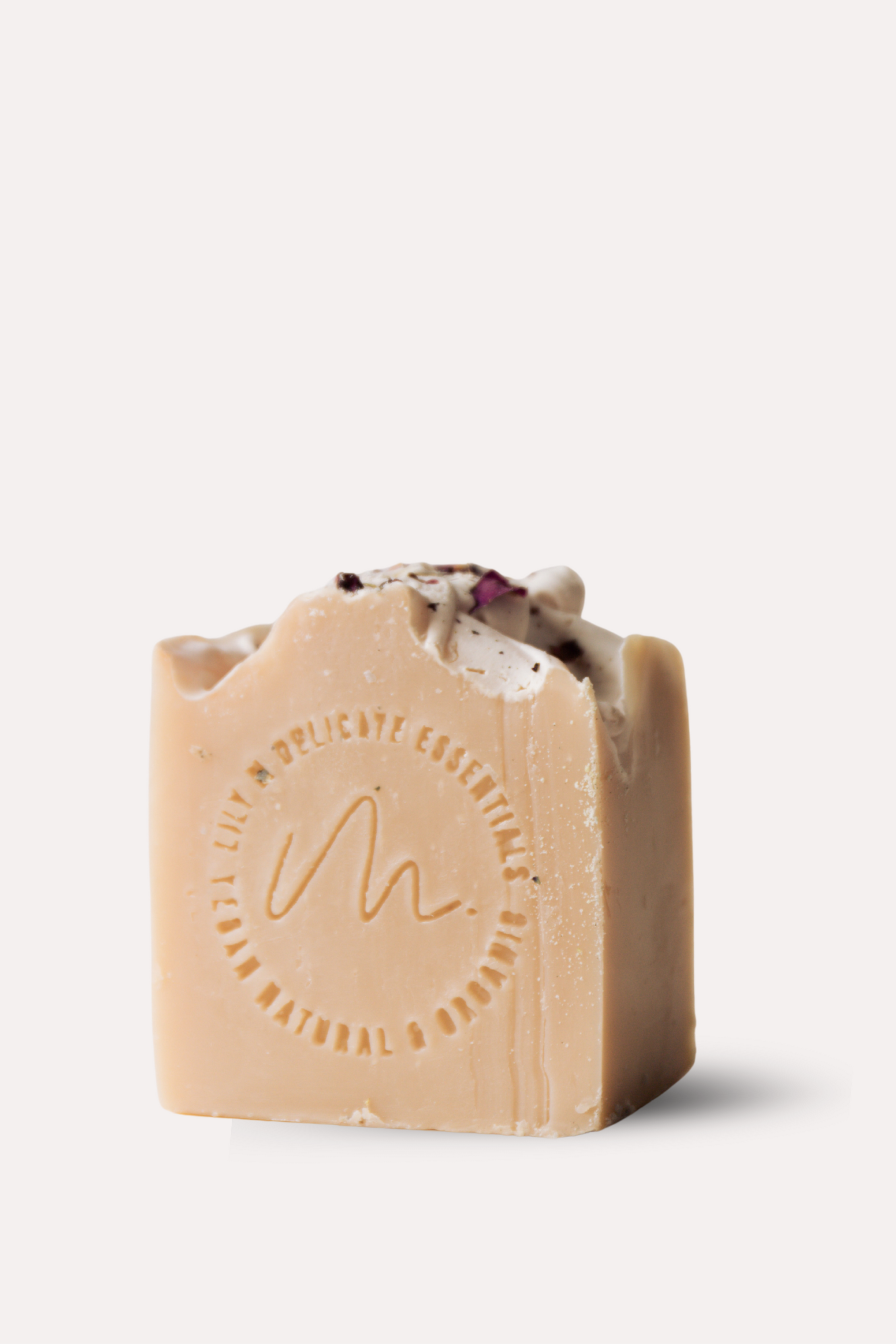 Bar of soap with a visible brand logo on a white background
