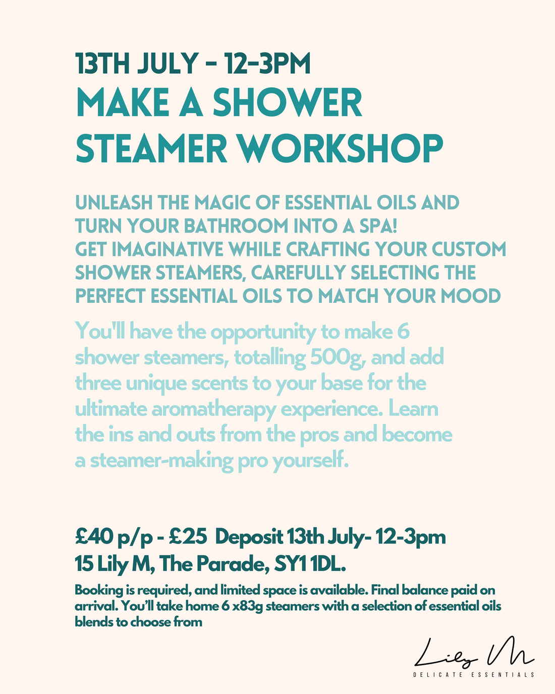 Shower Steamer Workshop 🚿🧘🏻‍♀️💜🌿☁️