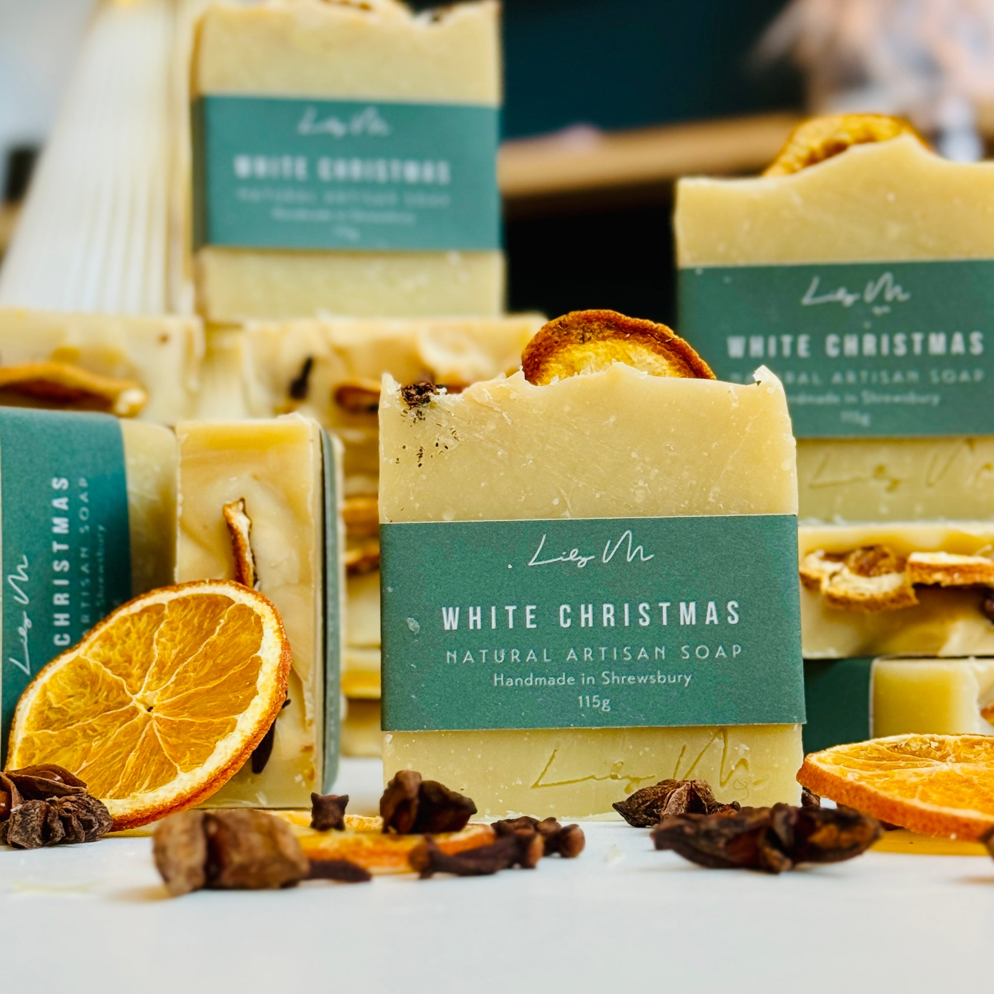 White Christmas soap bar