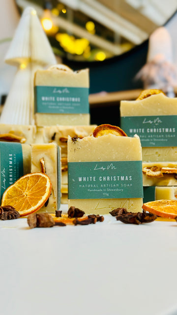 White Christmas soap bar